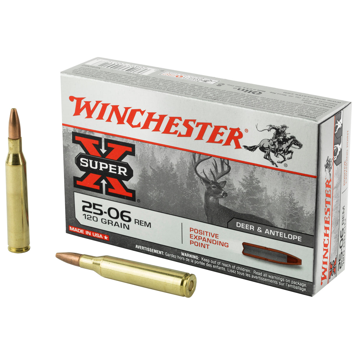 Winchester .25-06 Remington Super-X 120 grain Positive Expanding Point ammunition