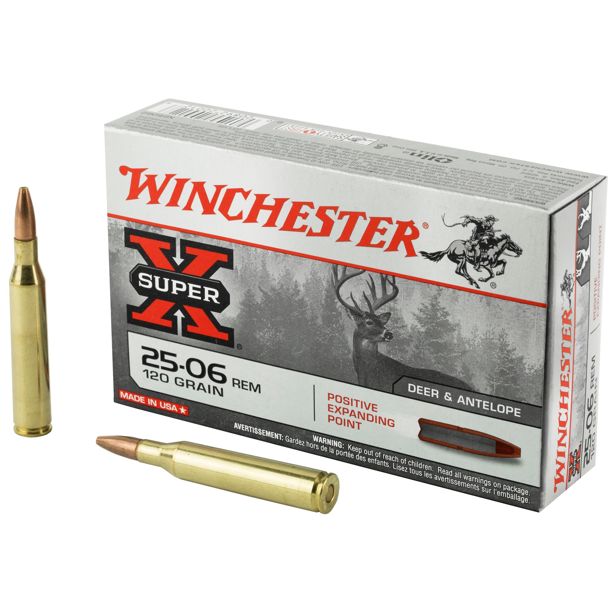 Winchester .25-06 Remington Super-X 120 grain Positive Expanding Point ammunition