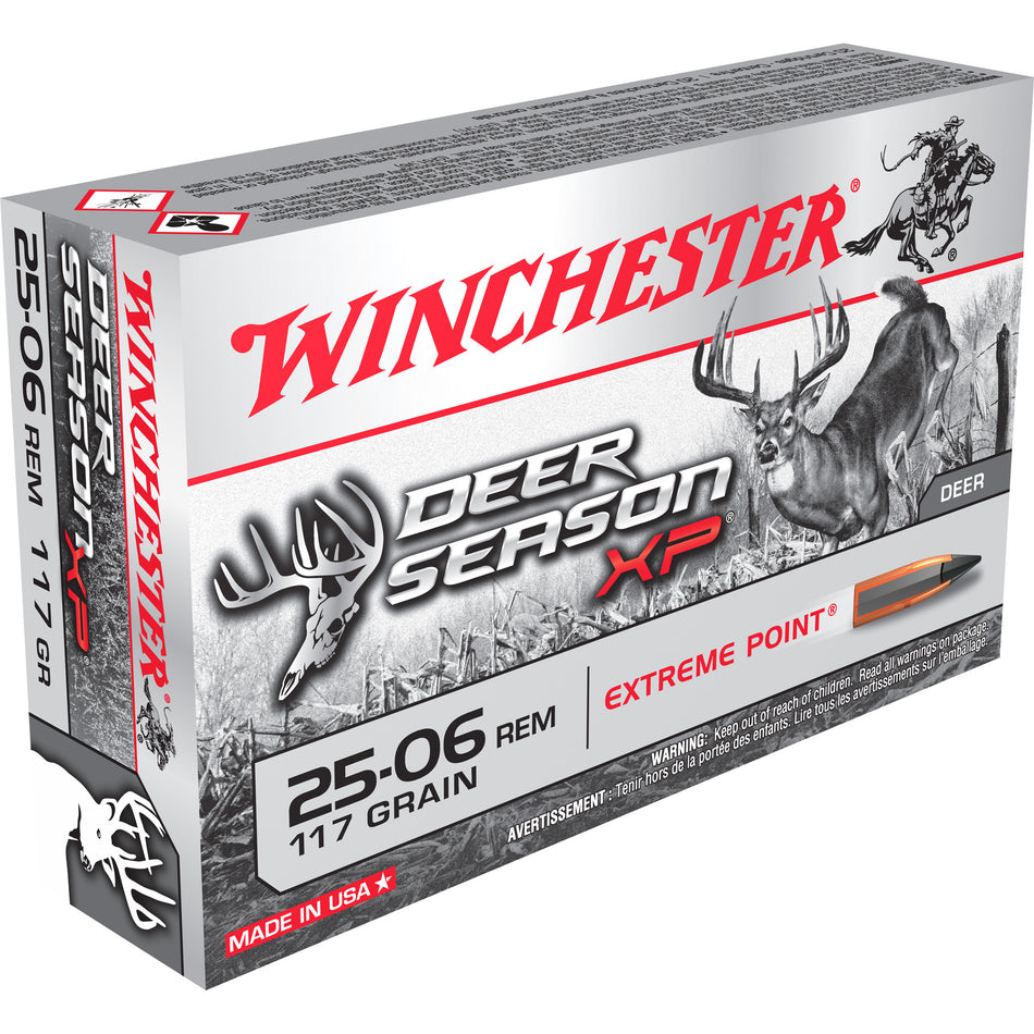 Winchester DEER SEASON XP Extreme Point 117 Grain .25-06 Remington 3100 fps 020892224360