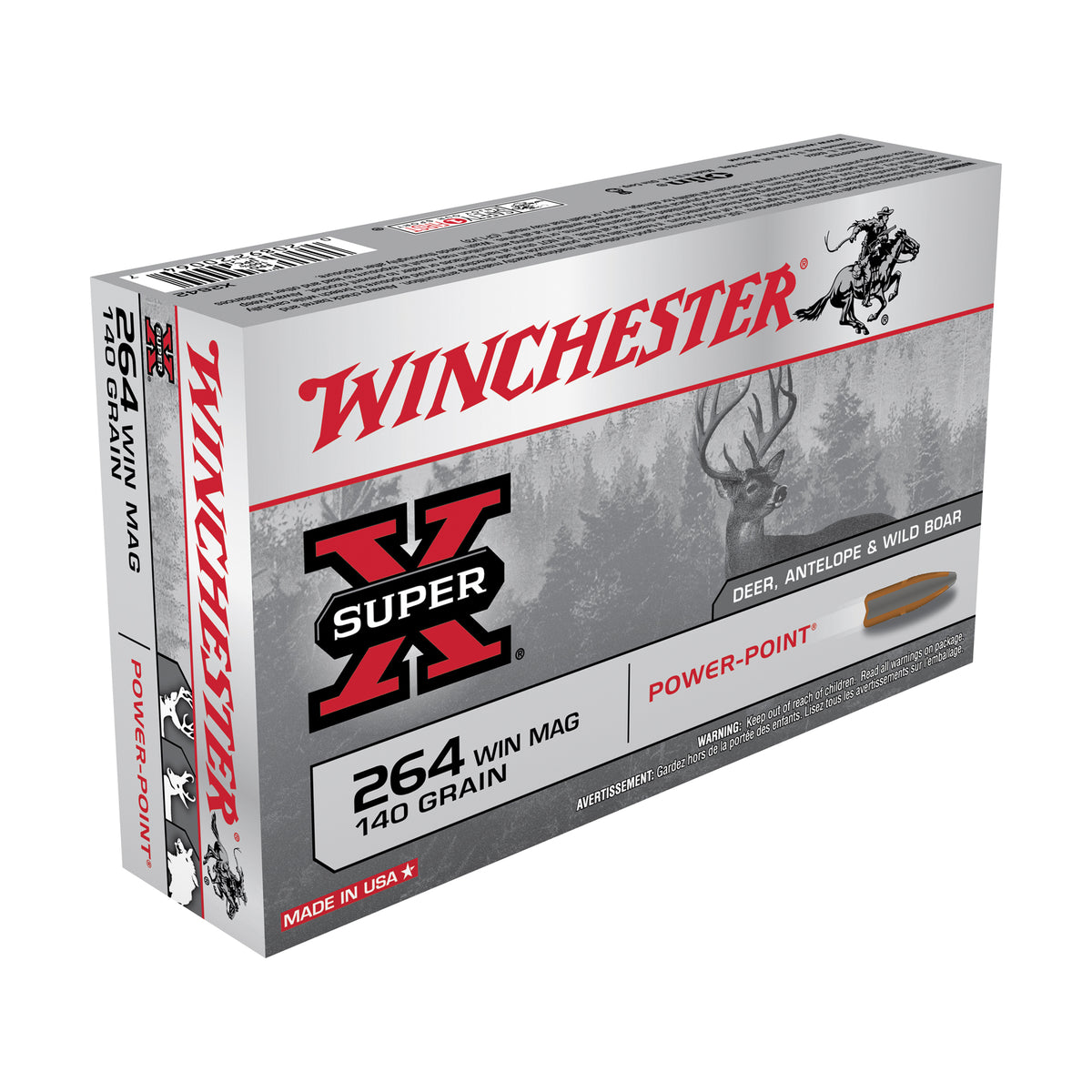 Winchester .264 Winchester Mag Super-X Power-Point 140 grain Pointed Soft Point ammunition
