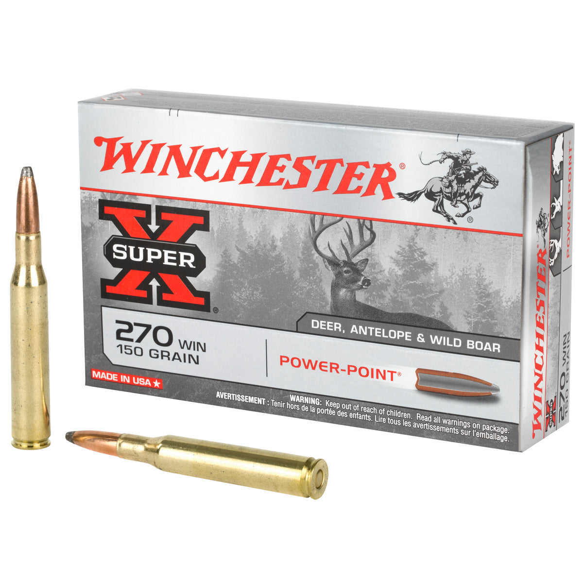 Winchester Super-X Power-Point 150 Grain .270 Winchester 2850 fps 020892200050