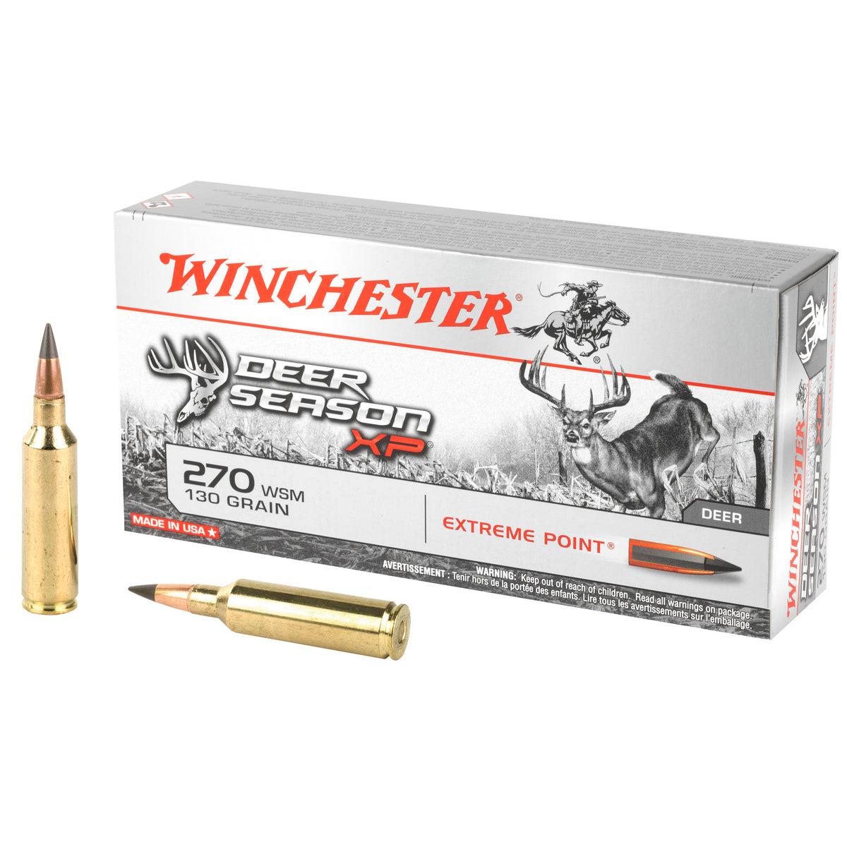 Winchester .270 WSM Deer Season XP 130 grain Extreme Point ammunition