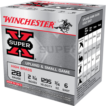 Winchester WNX286 Super X Heavy Game Load 28 Gauge 2.75" 3/4oz 6 Shot 1295 fps 020892023390