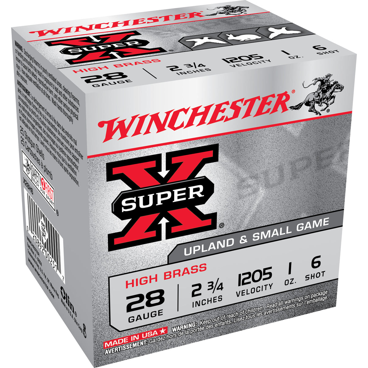 Winchester X28H6 Super X Heavy Game Load 28 Gauge 2.75" 1oz 6 Shot 1205 fps 020892002517