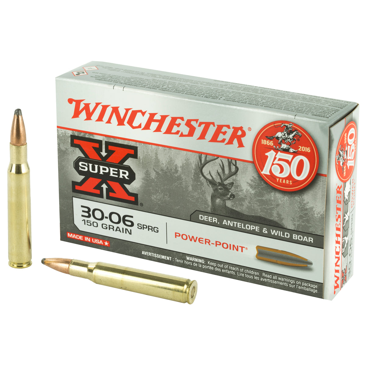 Winchester Super-X Power-Point Pointed Soft Point 150 Grain .30-06 Springfield 2920 fps 020892200111