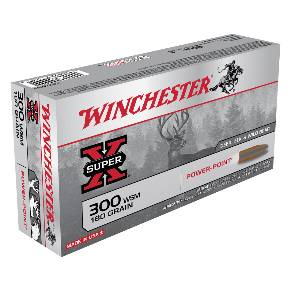 Winchester .300 WSM Super-X Power-Point 180 grain Pointed Soft Point ammunition