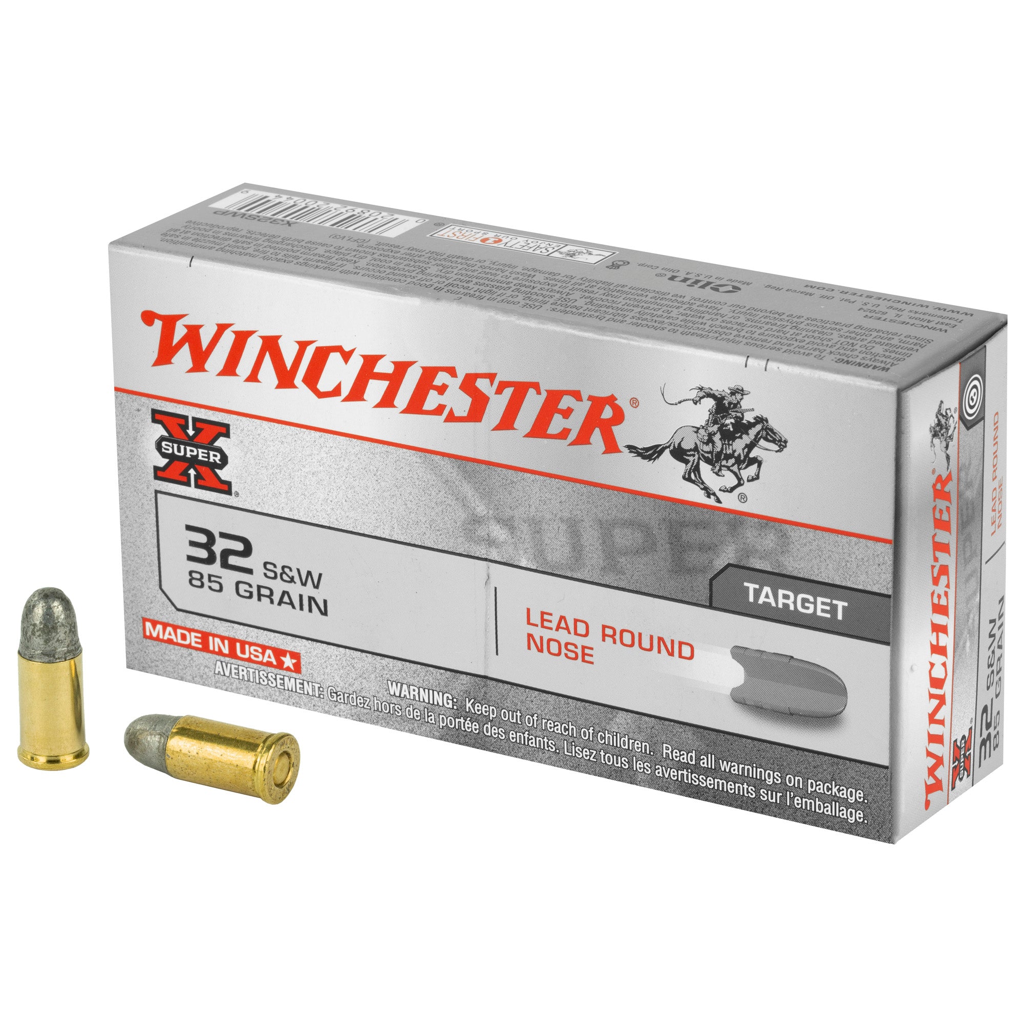 Winchester .32 S&W Long SUPER-X 85 grain Lead Round Nose ammunition