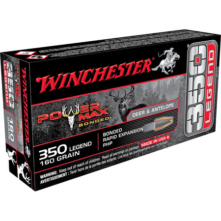 Winchester Power Max Bonded Bonded Rapid Expansion PHP 160 Grain .350 Legend 2225 fps 020892226302