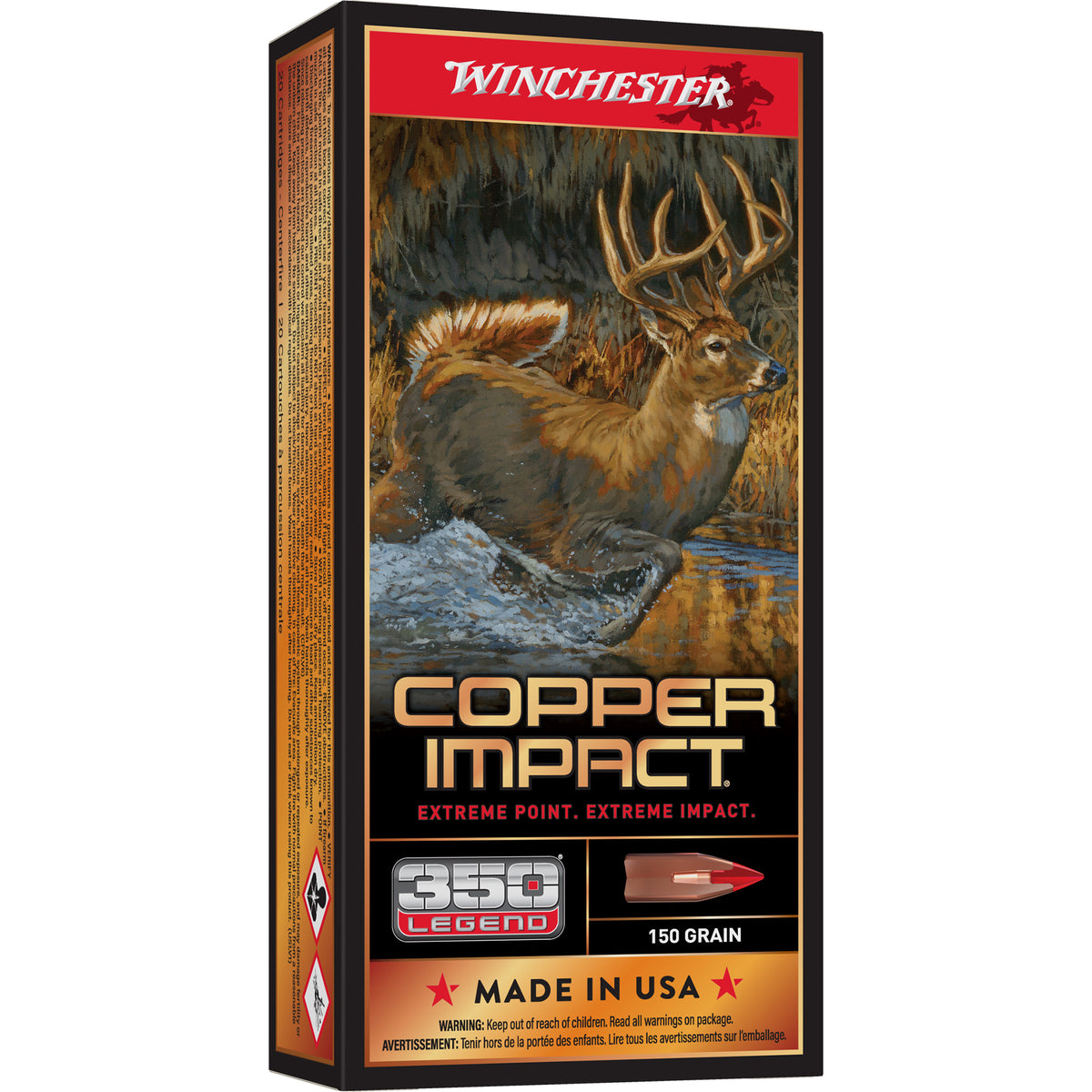 Winchester Deer Season XP Copper Impact Copper Extreme Point Lead-Free 150 Grain .350 Legend 2260 fps 020892230316