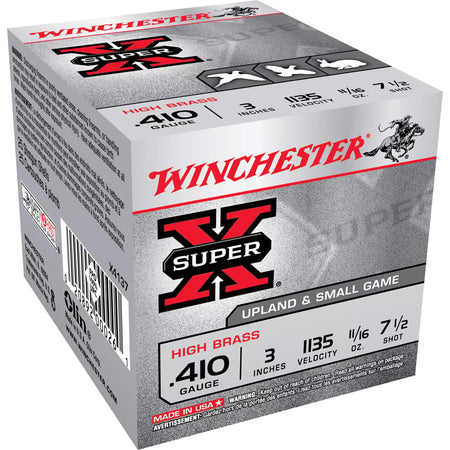 Winchester .410 Bore Shotgun Ammo Super-X Upland HIGH BRASS Heavy Game Load 3 in 11/16 oz #7.5