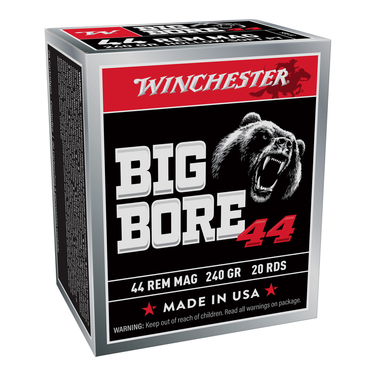 Winchester Big Bore Semi Jacketed Hollow Point 240 Grain .44 Magnum 1485 fps 020892233034