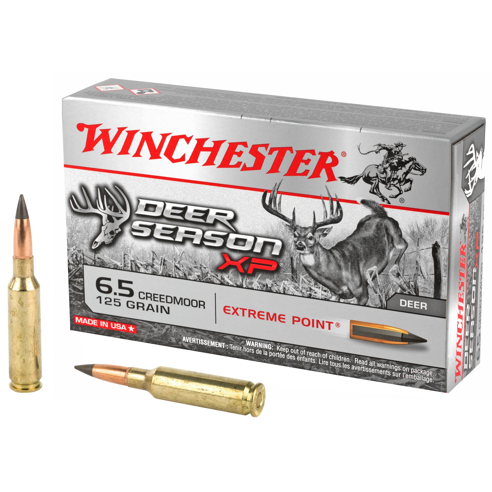 Winchester Deer Season XP Extreme Point 125 Grain 6.5mm Creedmoor 2850 fps 020892223103
