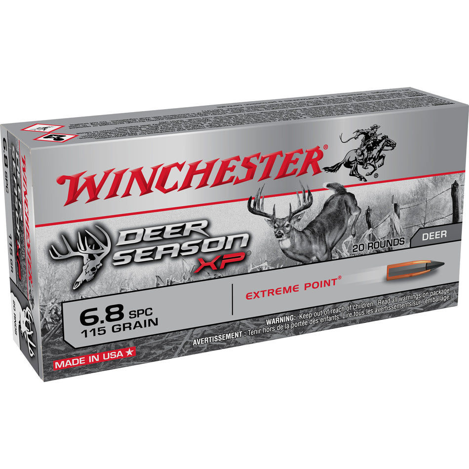 Winchester Deer Season XP Extreme Point 115 Grain 6.8 Remington SPC 2625 fps 020892230453