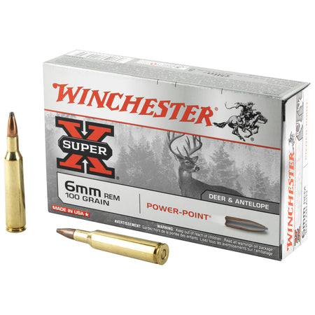 Winchester 6mm Remington Super-X 100 grain Power-Point ammunition