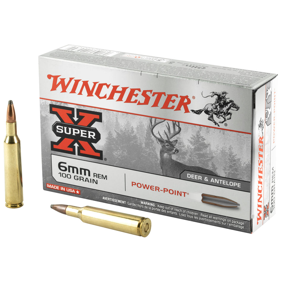 Winchester 6mm Remington Super-X 100 grain Power-Point ammunition