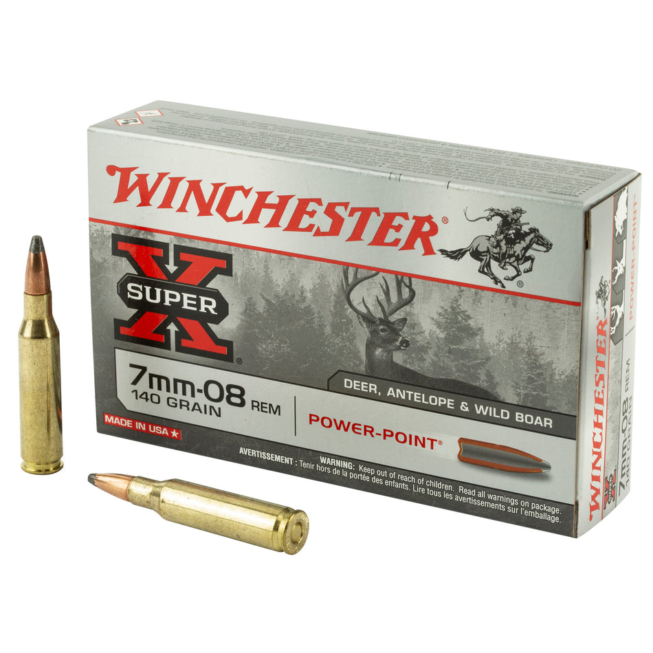 Winchester Super-X Power-Point Pointed Soft Point 140 Grain 7mm-08 Remington 2800 fps 020892210806