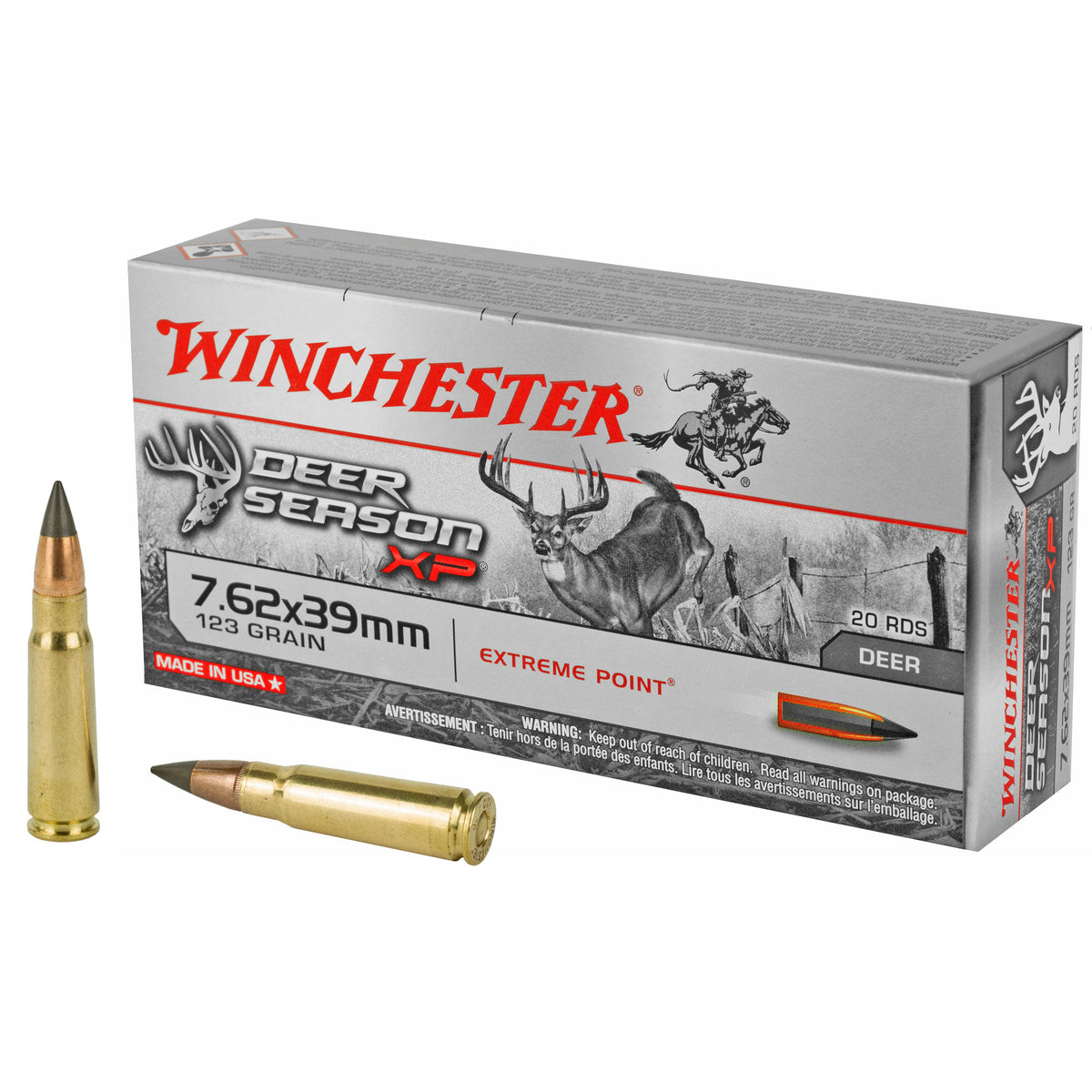 Winchester 7.62x39mm Deer Season XP 123 grain Extreme Point ammunition