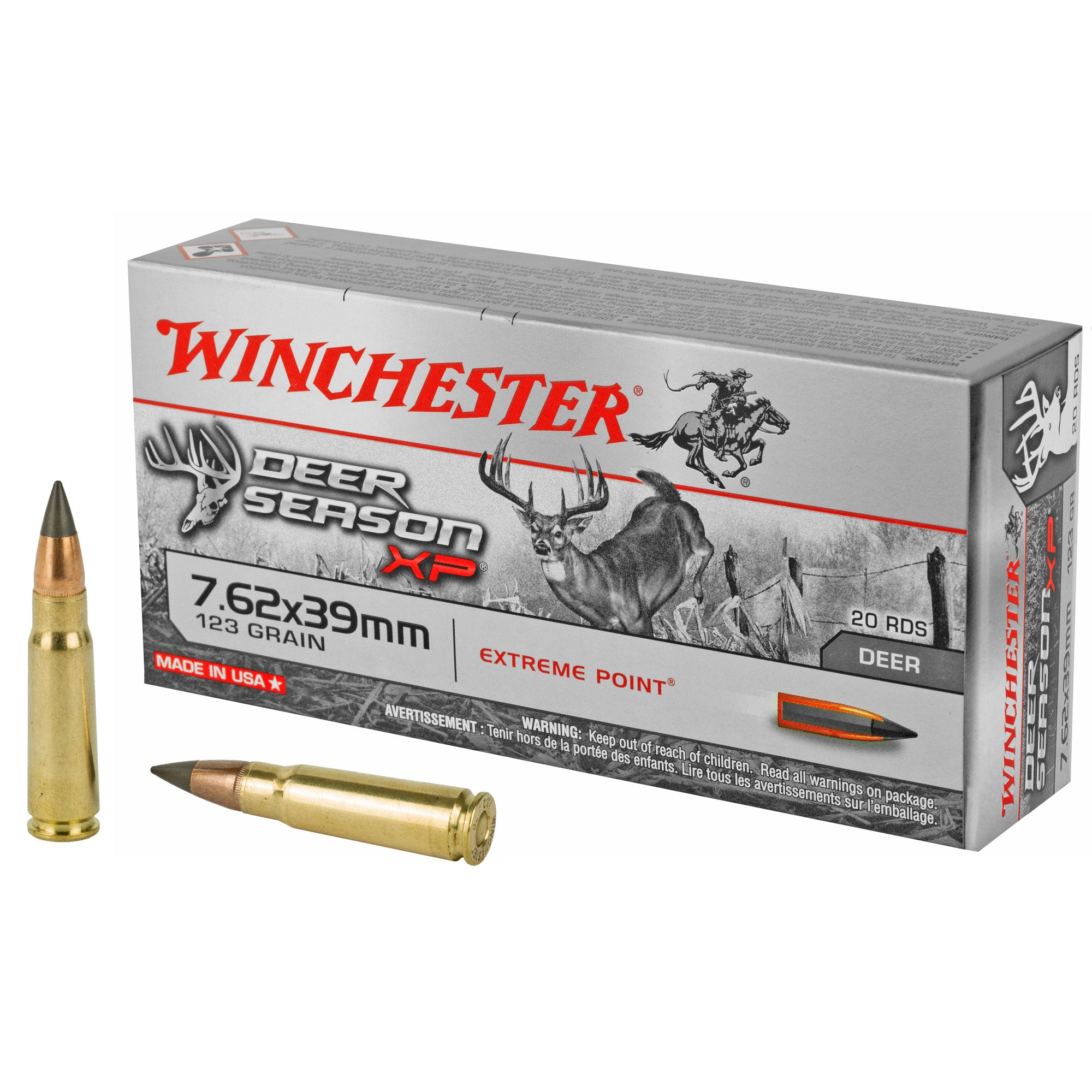 Winchester 7.62x39mm Deer Season XP 123 grain Extreme Point ammunition