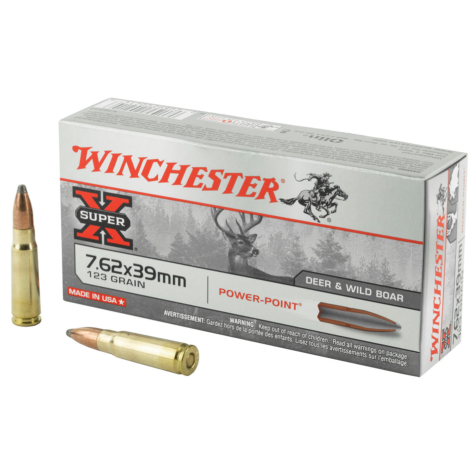 Winchester Super-X Power-Point 123 Grain 7.62x39mm 2365 fps 020892202146