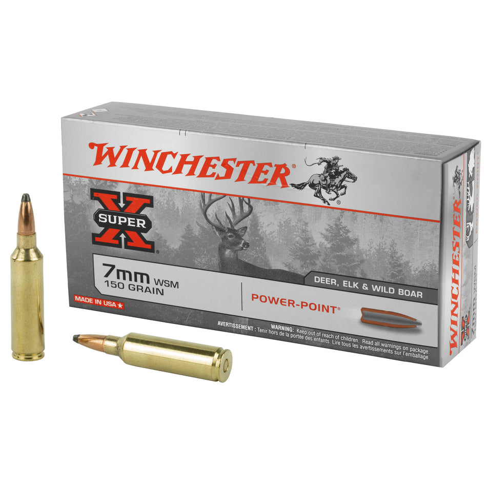 Winchester 7mm WSM Super-X Power-Point 150 grain Pointed Soft Point ammunition