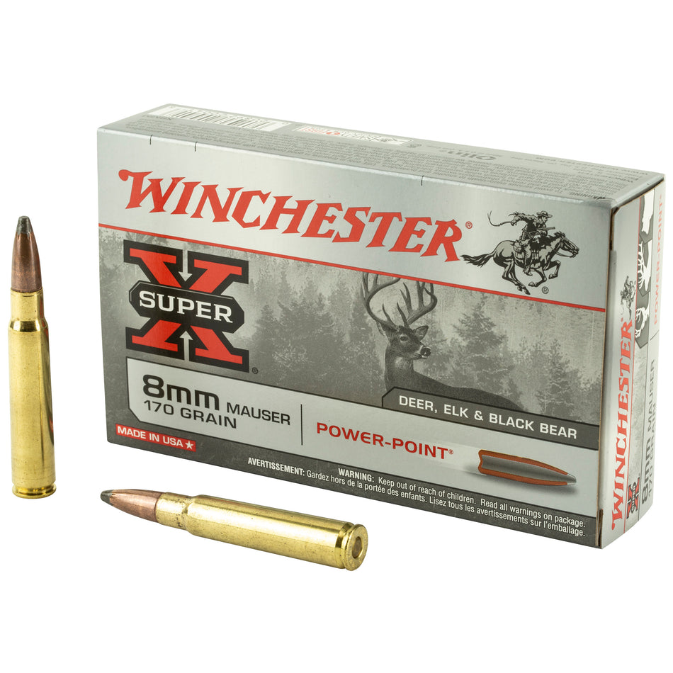 Winchester 8mm Mauser Super-X Power-Point 170 grain Pointed Soft Point ammunition