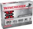 Winchester 20 Gauge Shotgun Ammo Super-X 20 Pellets 2.75 in 1-1/8 oz #3 Buck