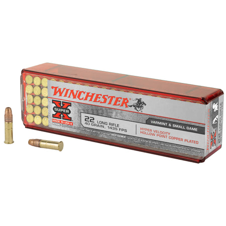 Winchester Hyper Velocity Super X Hyper Velocity Hollow Point Copper Plated 40 Grain .22 Long Rifle 1435 fps 020892102156