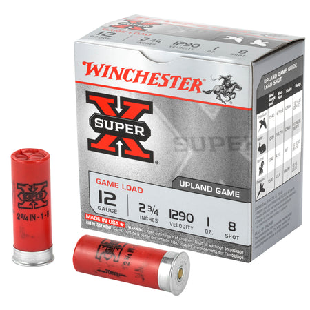 Winchester 12 Gauge Shotgun Ammo Super-X Game Load 2.75 in 1 oz #8