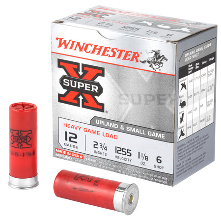 Winchester XU12H6 Super X Heavy Game Load 12 Gauge 2.75" 1-1/8oz 6 Shot 1255 fps 020892013179