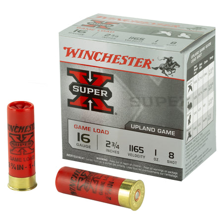 Winchester XU168 Super X Game Load 16 Gauge 2.75" 1oz 8 Shot 1165 fps 020892013315