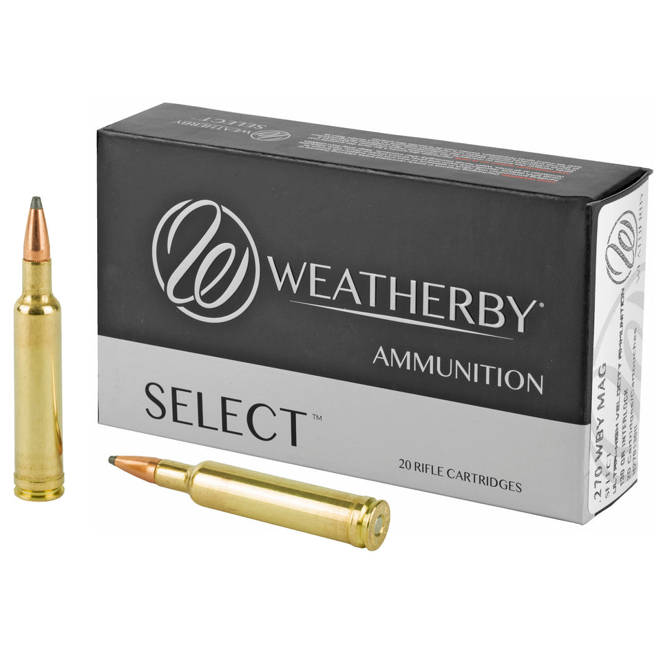 Weatherby Select Hornady Interlock 130 Grain .270 Weatherby Mag 3400 fps 747115443246