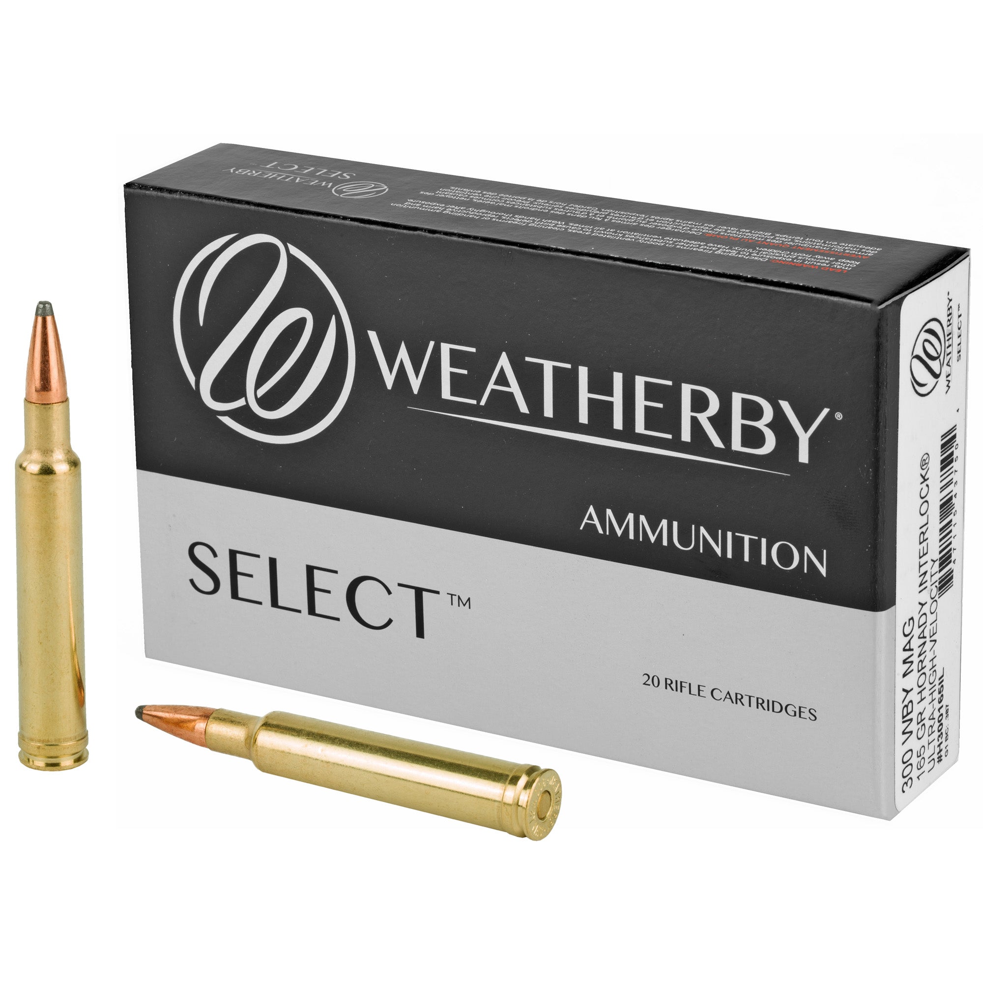 Weatherby Select Hornady Interlock 165 Grain .300 Weatherby Mag 3390 fps 747115437504