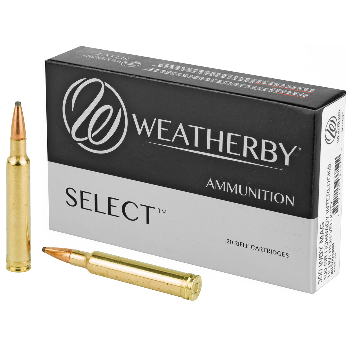 Weatherby Select Norma Hornady Interlock 180 Grain .300 Weatherby Mag 3232 fps 747115437542