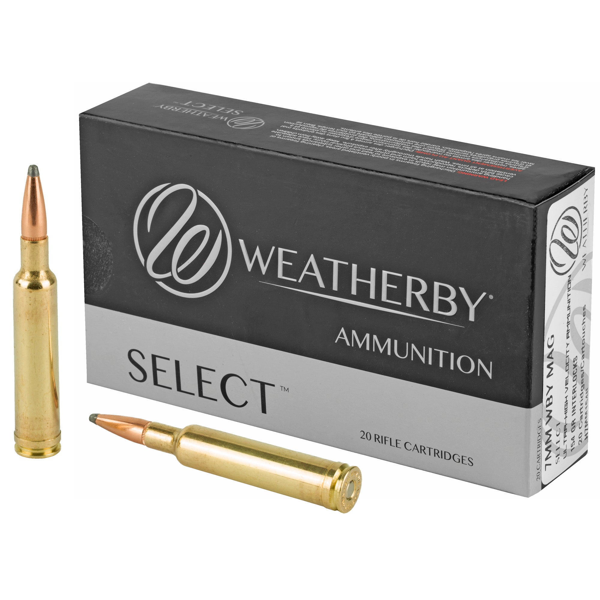 Weatherby Select Hornady Interlock 154 Grain 7mm Weatherby Mag 3250 FPS 747115443307