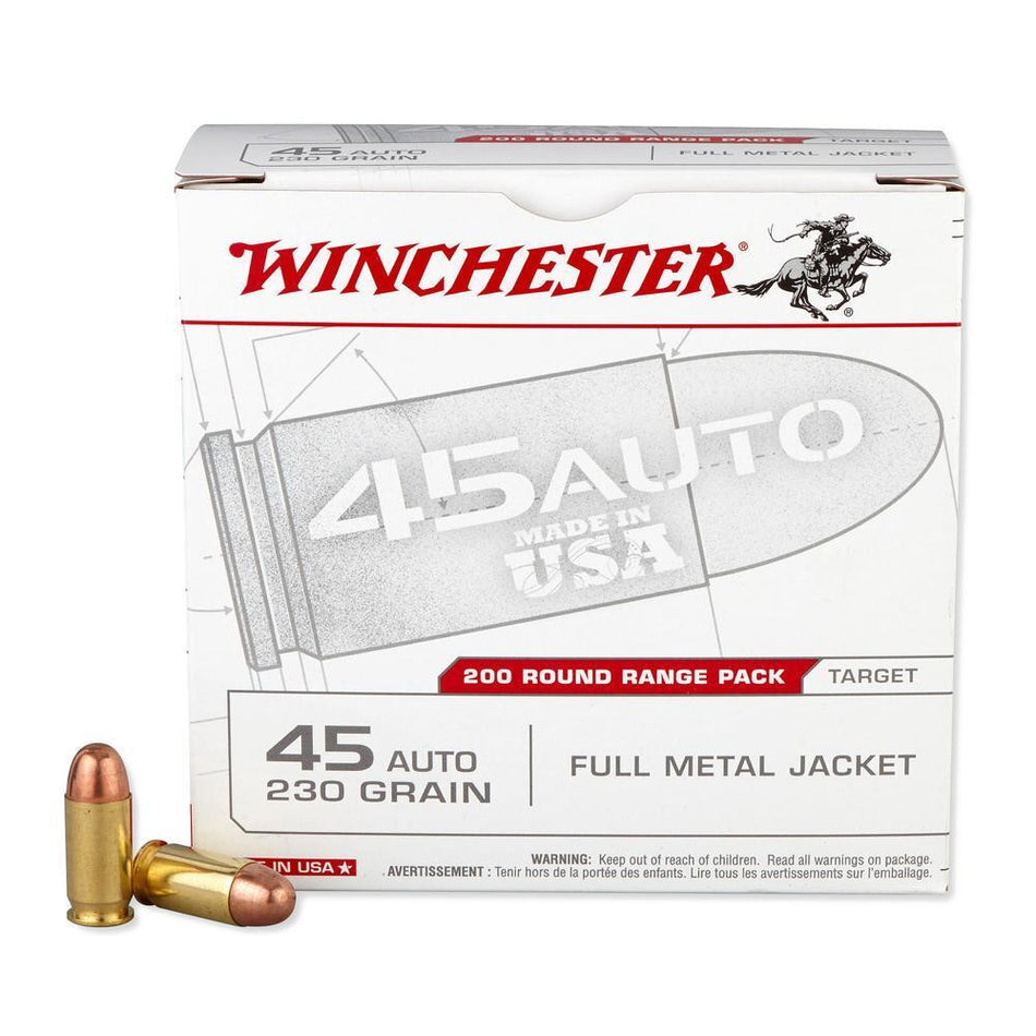 Winchester .45 ACP/Auto USA Range Pack 230 grain Full Metal Jacket ammunition