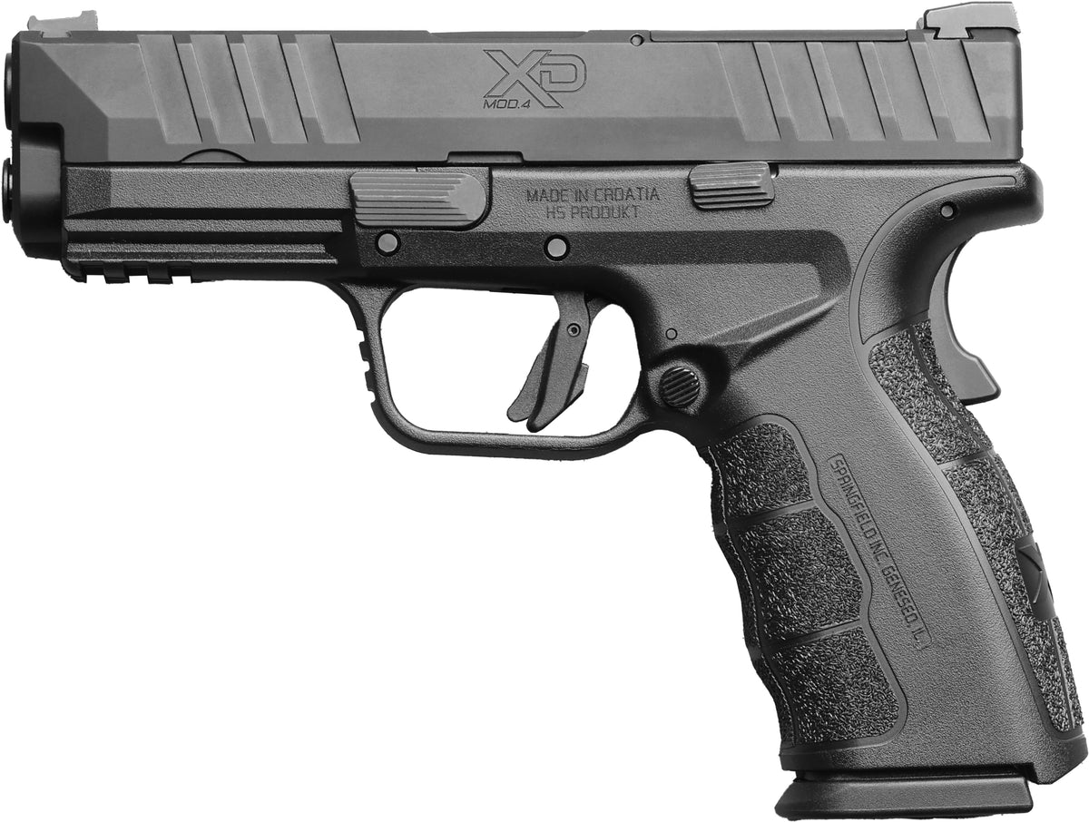 Springfield Armory XDDG9101BLCM4 XD MOD4 9mm Luger 10+1 4" Black Melonite Steel Barrel & Optic Ready/Serrated Slide, Black Polymer Frame w/Picatinny Rail, Textured Grip