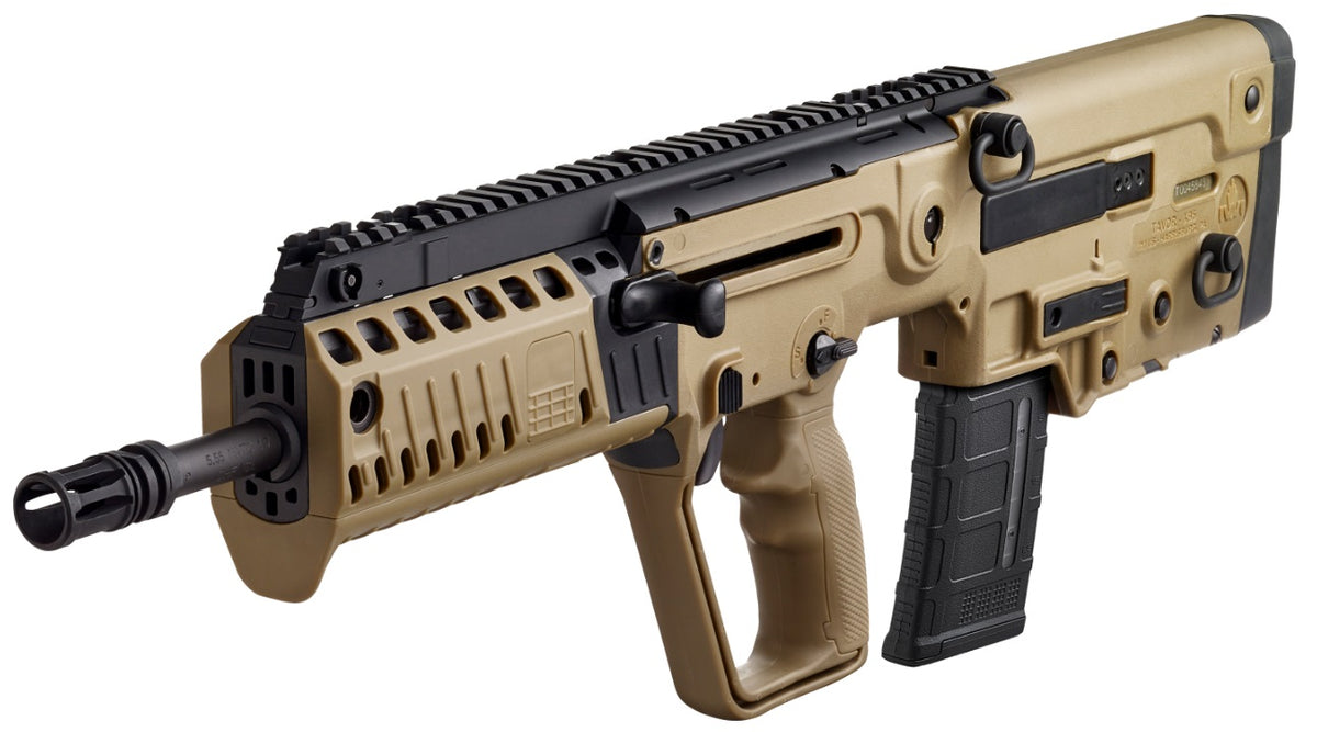 IWI US XFD16 Tavor X95 5.56x45mm NATO Caliber with 16.50" Barrel, 30+1 Capacity, Flat Dark Earth Metal Finish, Flat Dark Earth Fixed Bullpup Stock & Polymer Grip Right Hand
