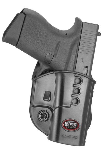 Left Hand Paddle Holster for Glock 43 with Sight Channel