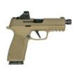 Sig P365 XMacro Handgun 9mm Luger 17rd Magazines (2) Threaded Barrel Two-Tone Tan XSeries Slide with Optic