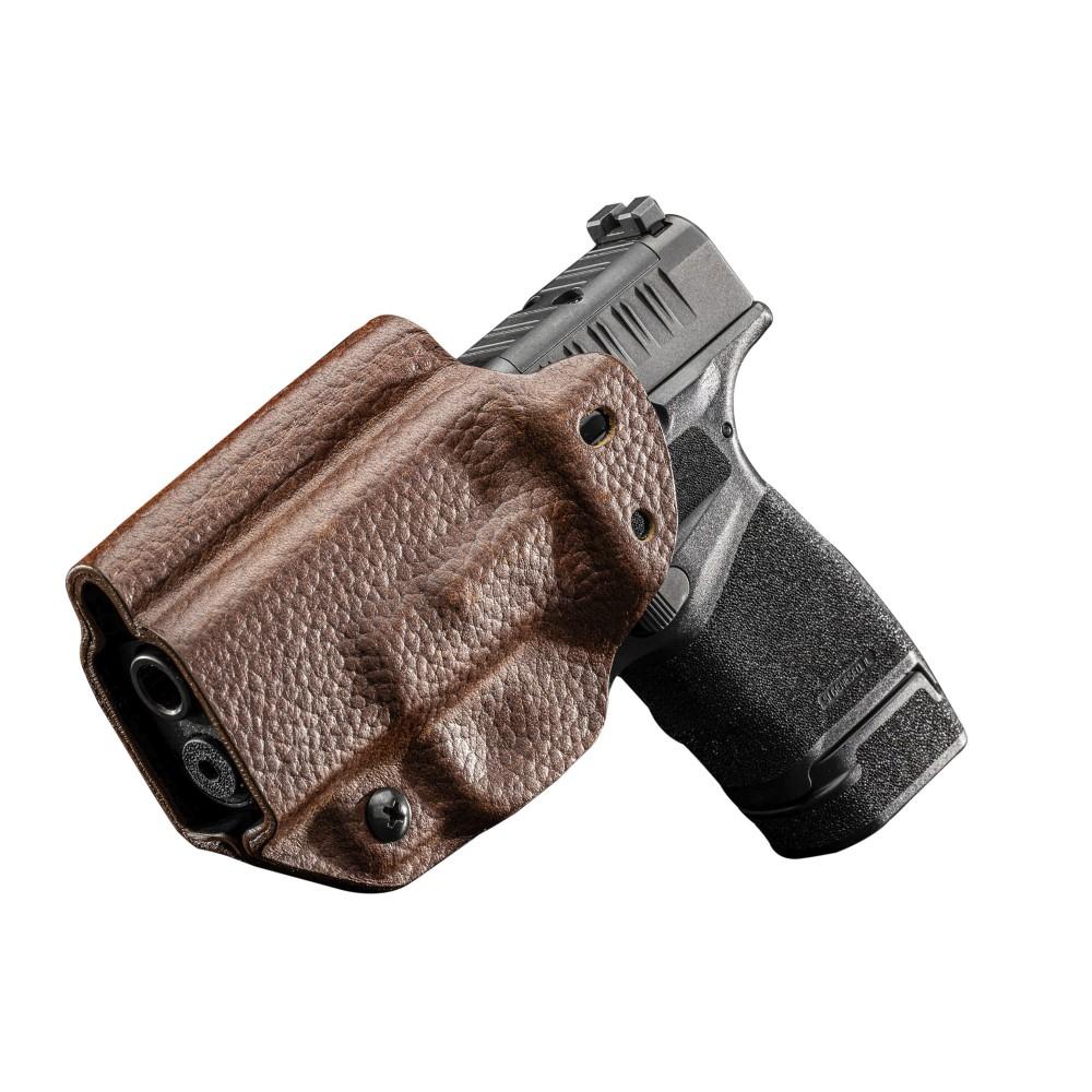 MFT Leather Hybrid AIWB/IWB/OWB Holster Springfield HellCat Brown Ambi