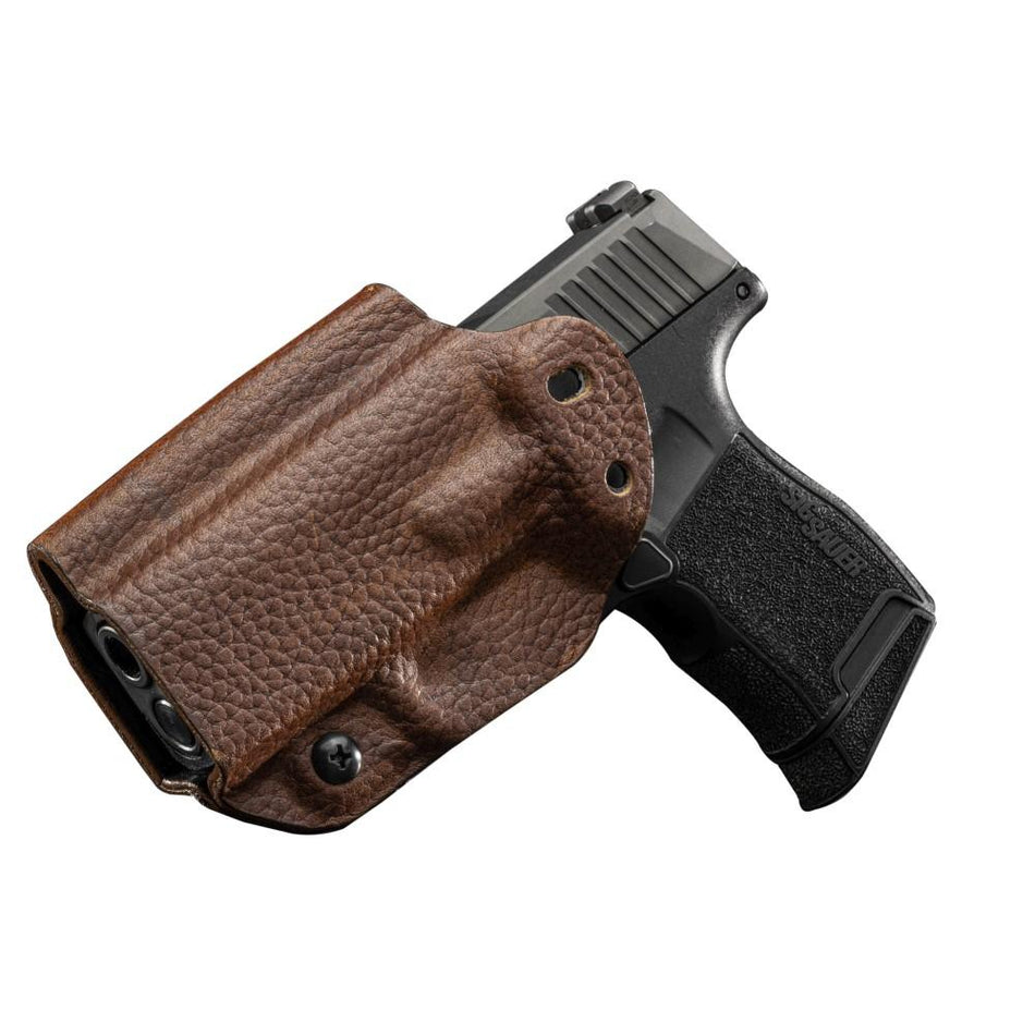 Mission First Tactical Ambi IWB/OWB Leather Hybrid Holster Sig Sauer P365 Brown