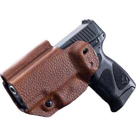 Mission First Tactical Leather Hybrid AIWB/IWB/OWB Holster Taurus PT111/G2/G2C Brown Ambi