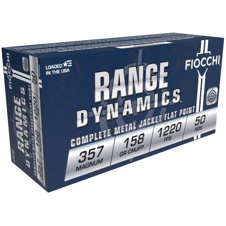 Fiocchi .357 Magnum Range Dynamics 158 grain Complete Metal Jacket Flat Point ammunition