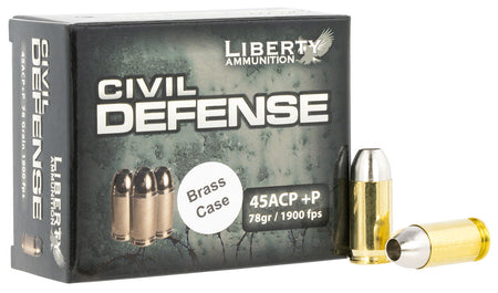 Liberty Ammunition Civil Defense Protection Lead Free Fragmenting Hollow Point 78 Grain .45 ACP/Auto 1900 fps 793888627352