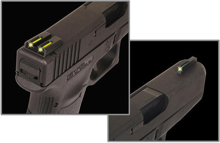 Truglo TFO Tritium/Fiber-Optic Sights 1911 Novak Cut .260/.500 Front Green Rear Yellow