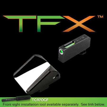 Truglo TFX F.A.S.T Rear and TFX Front Tritium Fiber Optic Sight Set for Glock - White