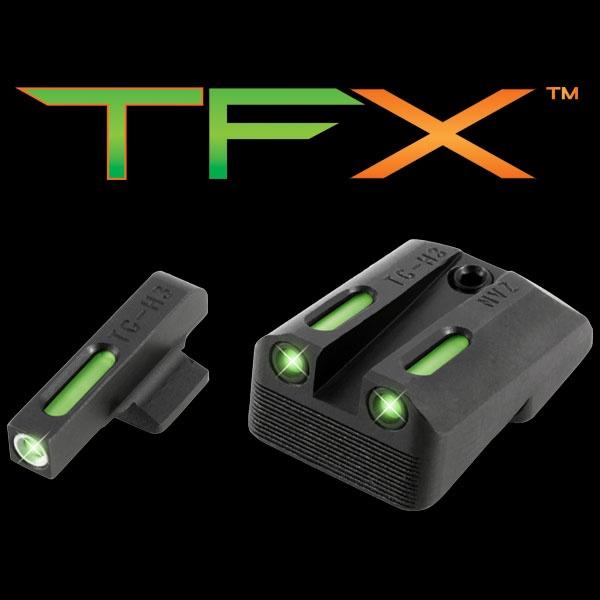 Truglo TFX Tritium Fiber-Optic Night Sights Fits Novak LoMount Dovetail