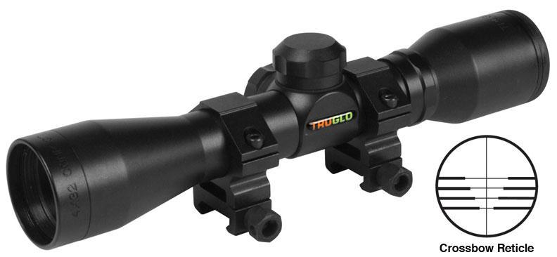 Truglo 4x32mm Crossbow Scope with Weaver Rings Black Crossbow Reticle
