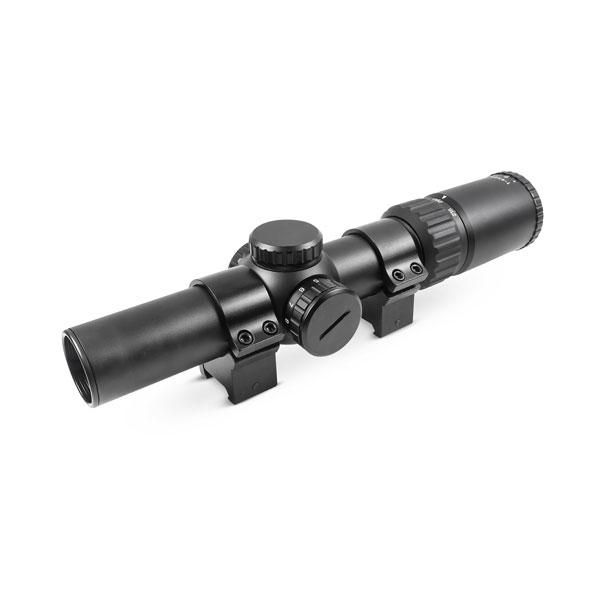 Truglo OPTI-SPEED Crossbow Scope with 30mm Weaver Rings 1-4x24 Illuminated BDC Matte Black