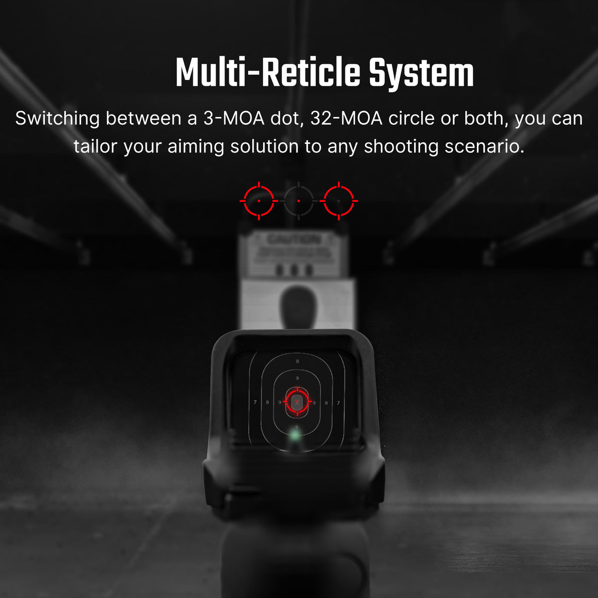 Osight C 3 MOA Red Dot with 32 MOA Circle Multi-Reticle Optic System